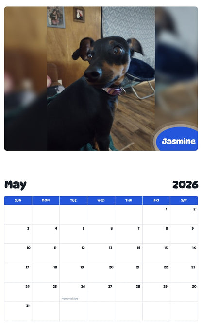 2026 - 2027 Jasmine - Pawidols Pet Calendar