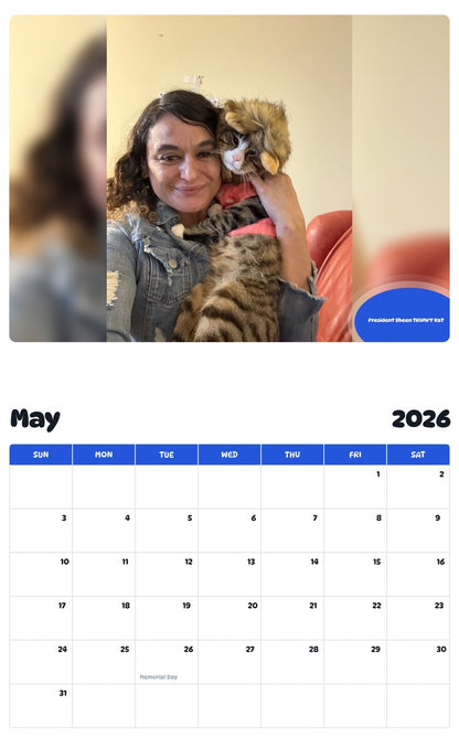 2026 - 2027 President Sheen TRUMPY KaT - Pawidols Pet Calendar