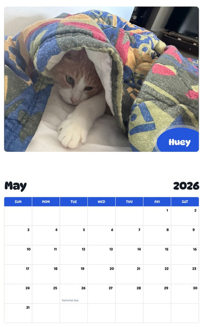 2026 - 2027 Huey - Pawidols Pet Calendar