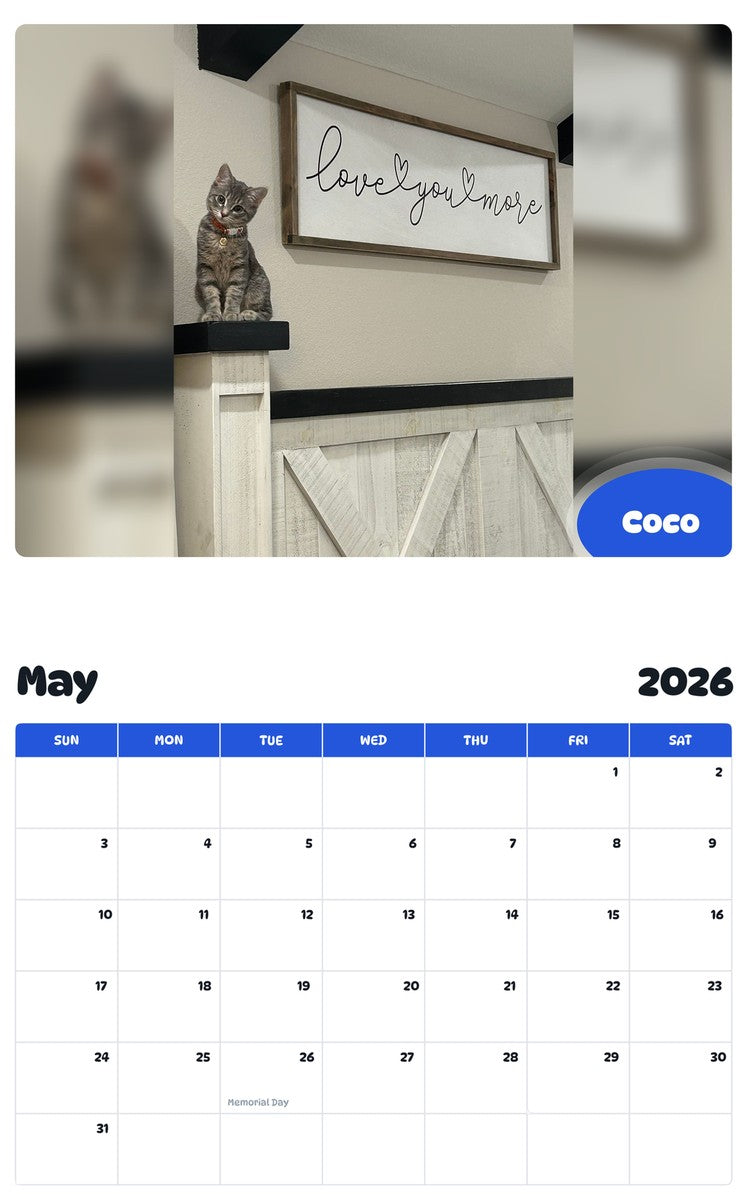 2026 - 2027 Coco - Pawidols Pet Calendar