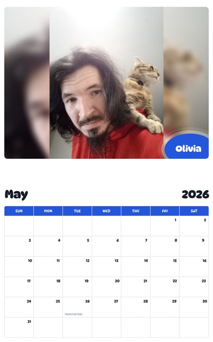 2026 - 2027 Olivia - Pawidols Pet Calendar
