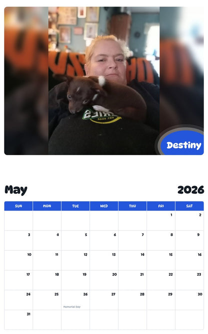 2026 - 2027 Destiny - Pawidols Pet Calendar