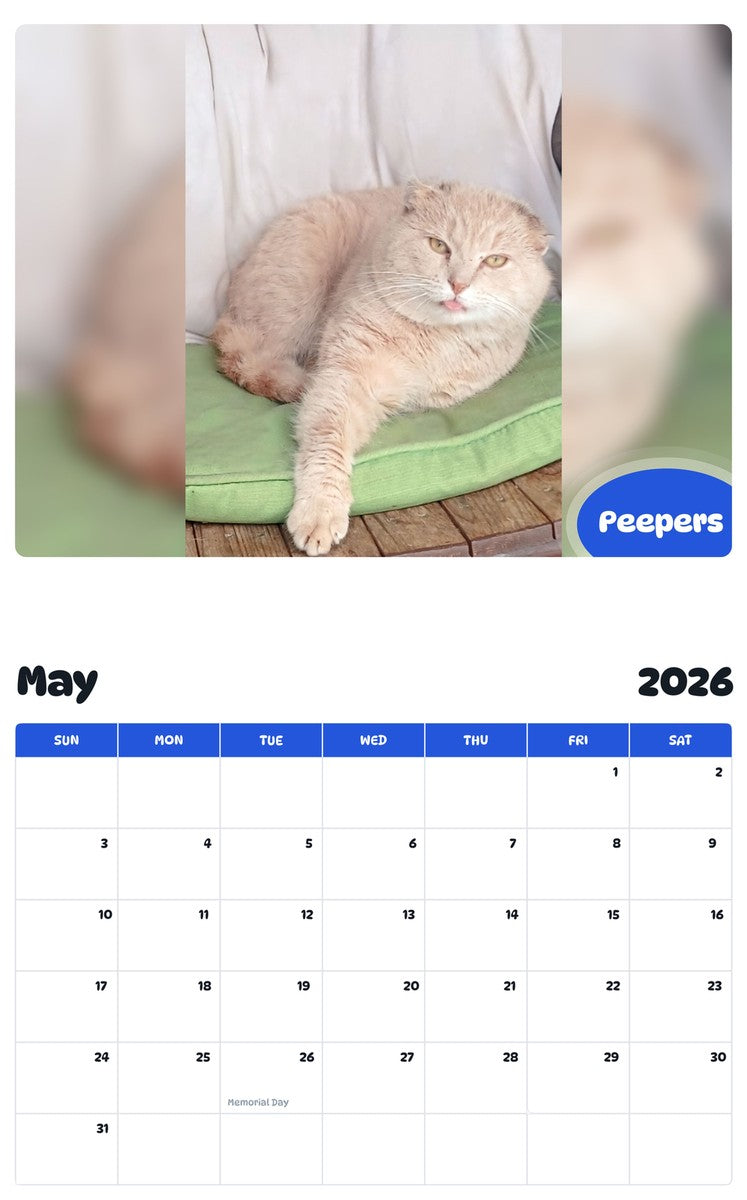 2026 - 2027 Peepers - Pawidols Pet Calendar
