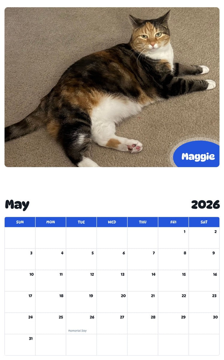 2026 - 2027 Maggie - Pawidols Pet Calendar