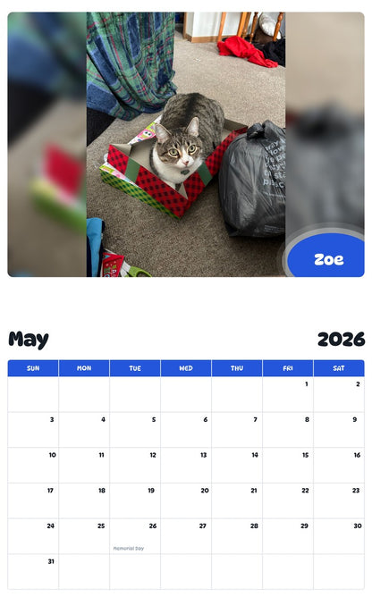 2026 - 2027 Zoe - Pawidols Pet Calendar