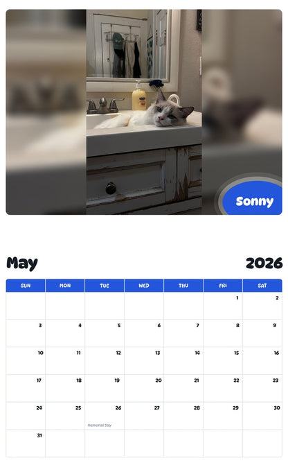 2026 - 2027 Sonny - Pawidols Pet Calendar