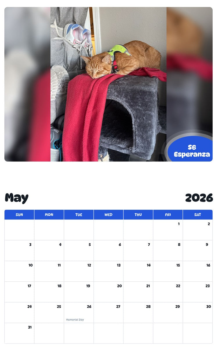 2026 - 2027 SB Esperanza - Pawidols Pet Calendar