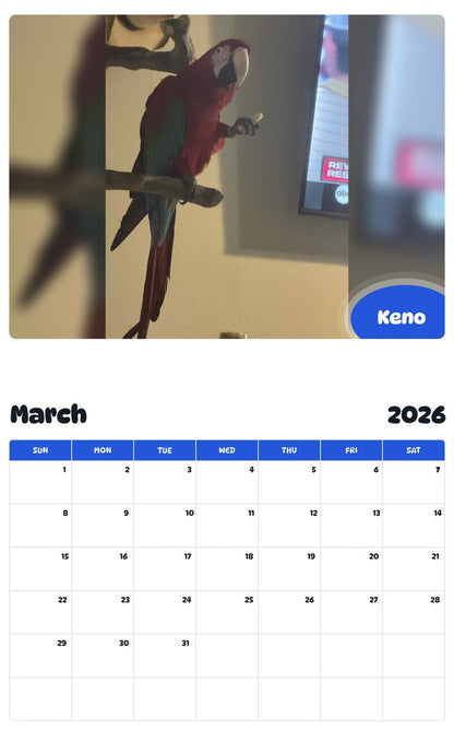 November 2025 - October 2026 Keno - Pawidols Pet Calendar