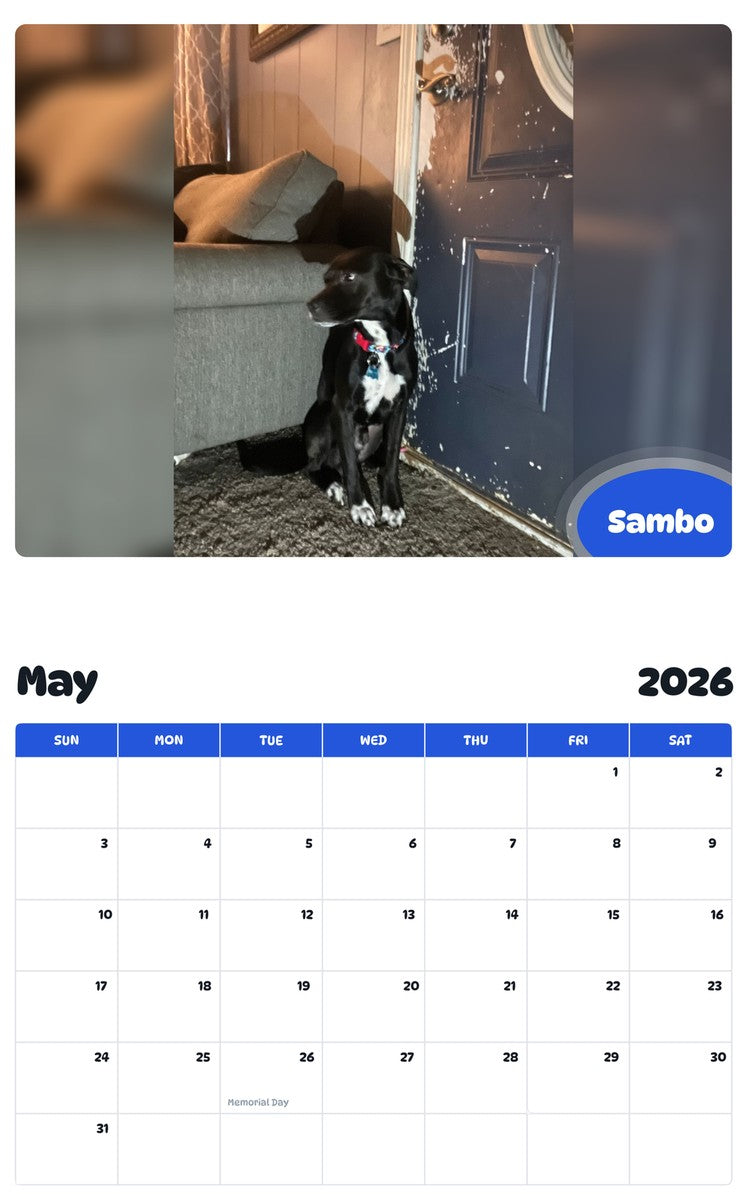 2026 - 2027 Sambo - Pawidols Pet Calendar