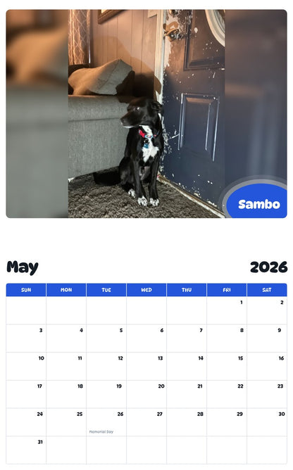2026 - 2027 Sambo - Pawidols Pet Calendar
