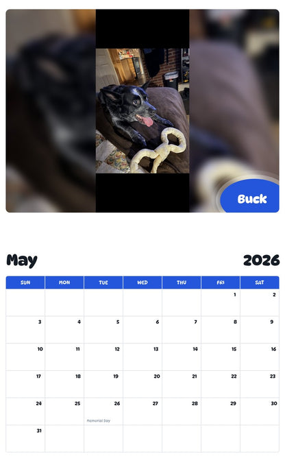 2026 - 2027 Buck - Pawidols Pet Calendar