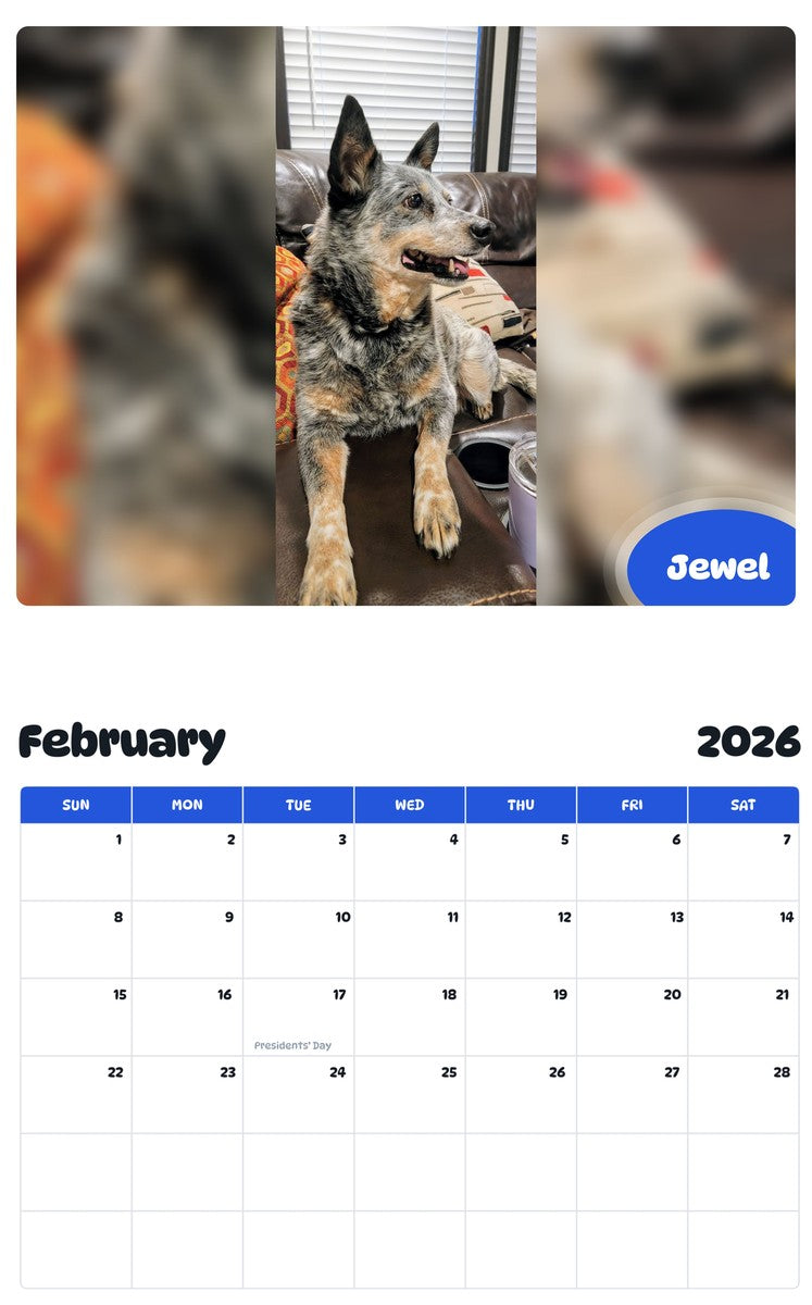 October 2025 - September 2026 Jewel - Pawidols Pet Calendar