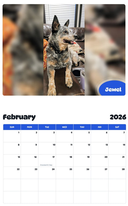October 2025 - September 2026 Jewel - Pawidols Pet Calendar