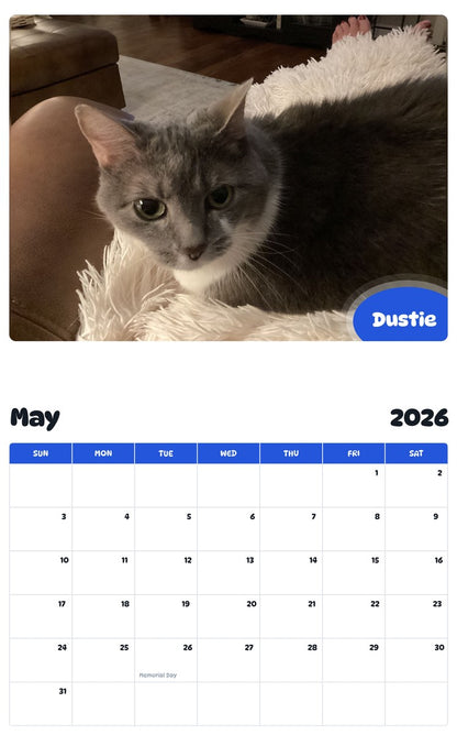 2026 - 2027 Dustie - Pawidols Pet Calendar