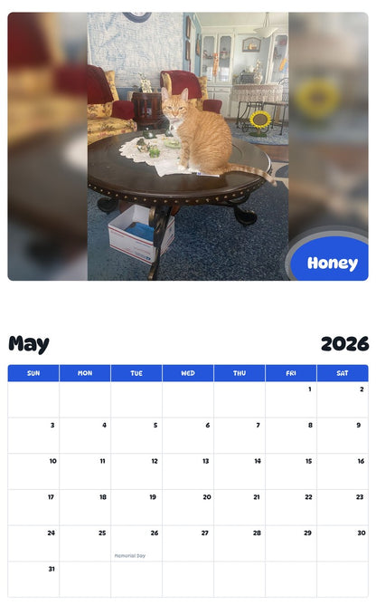 2026 - 2027 Honey - Pawidols Pet Calendar
