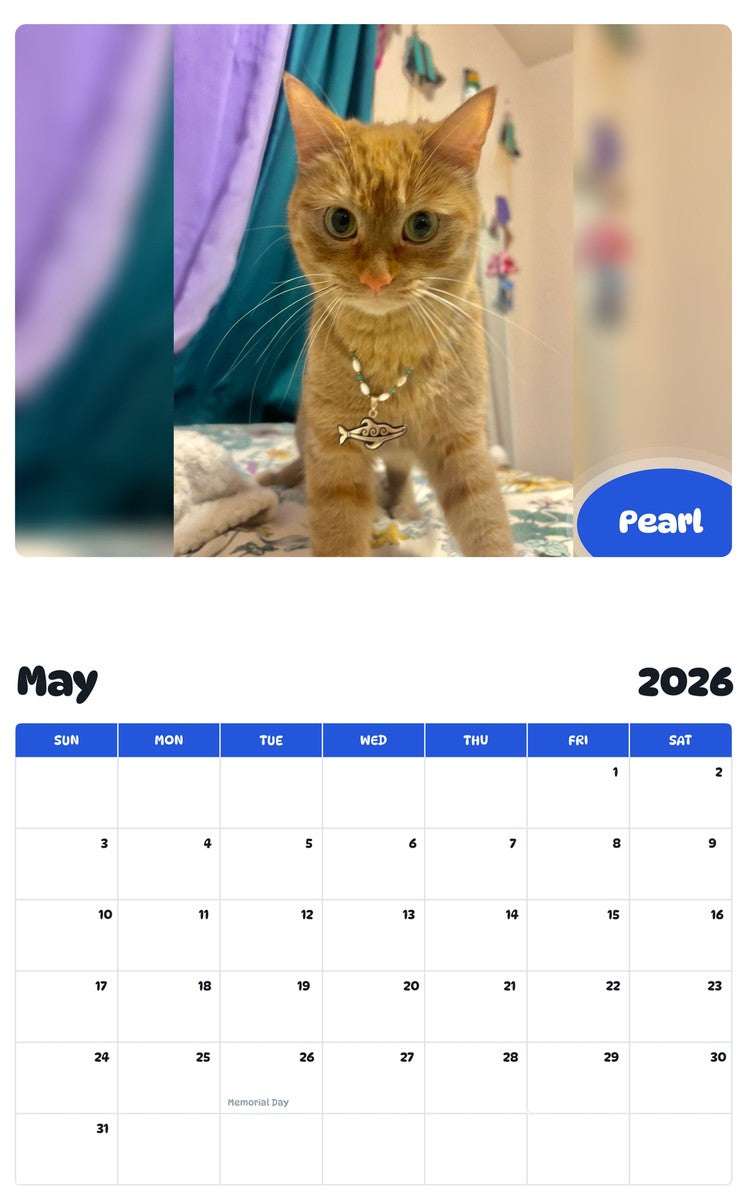 2026 - 2027 Pearl - Pawidols Pet Calendar
