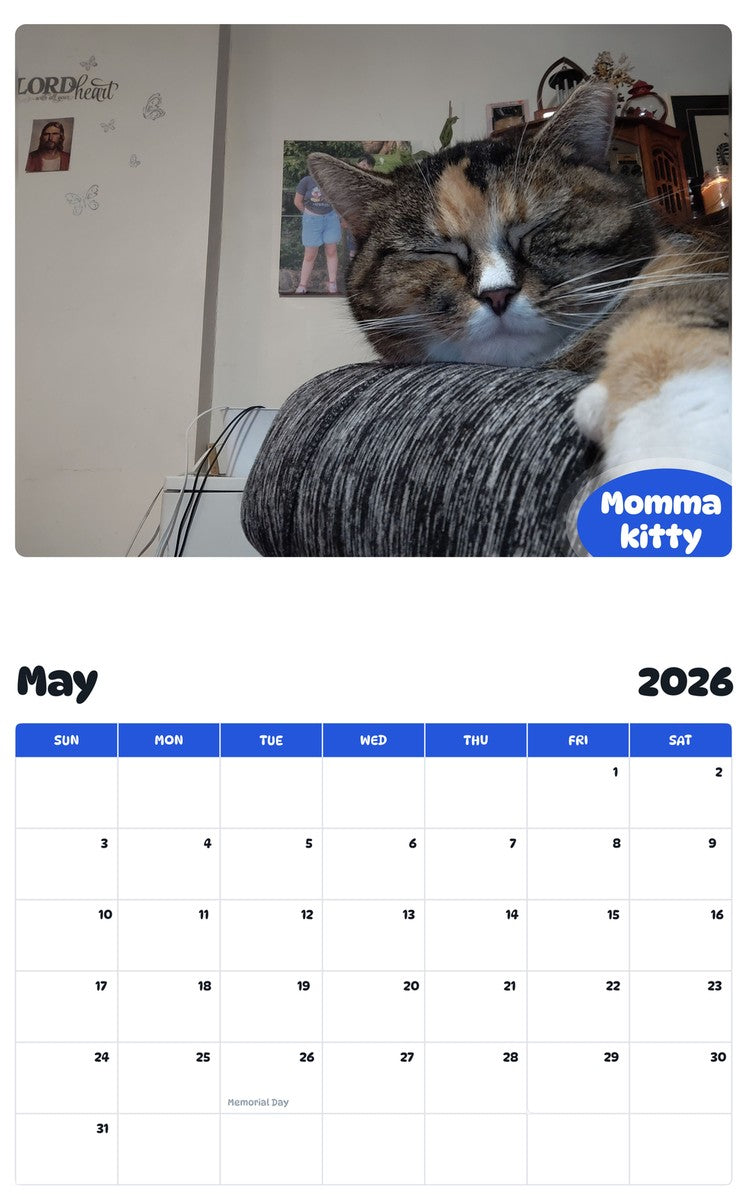 2026 - 2027 Momma kitty - Pawidols Pet Calendar