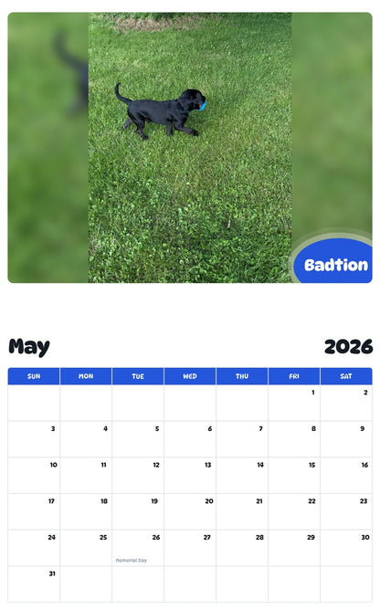 2026 - 2027 Badtion - Pawidols Pet Calendar