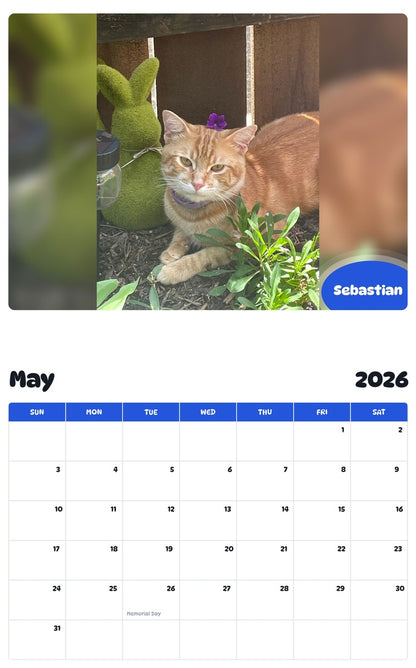 2026 - 2027 Sebastian - Pawidols Pet Calendar