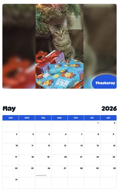 2026 - 2027 Thackeray - Pawidols Pet Calendar