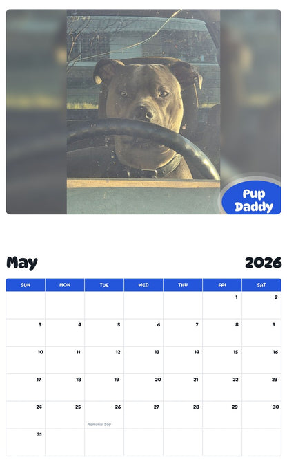 2026 - 2027 Pup Daddy - Pawidols Pet Calendar