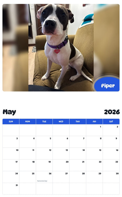 2026 - 2027 Piper - Pawidols Pet Calendar