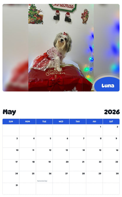 2026 - 2027 Luna - Pawidols Pet Calendar