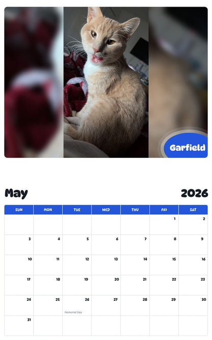 2026 - 2027 Garfield - Pawidols Pet Calendar