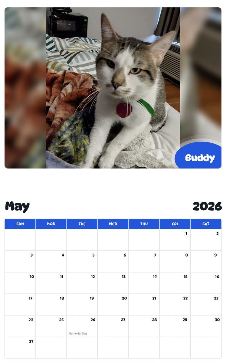 2026 - 2027 Buddy - Pawidols Pet Calendar