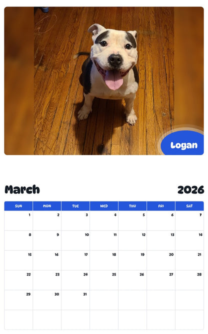 November 2025 - October 2026 Logan - Pawidols Pet Calendar