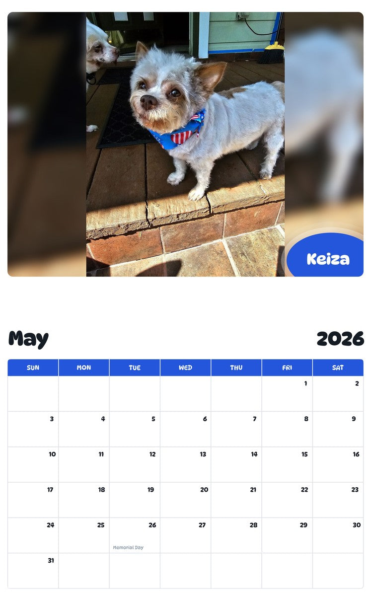 2026 - 2027 Keiza - Pawidols Pet Calendar