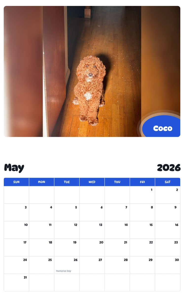 2026 - 2027 Coco - Pawidols Pet Calendar