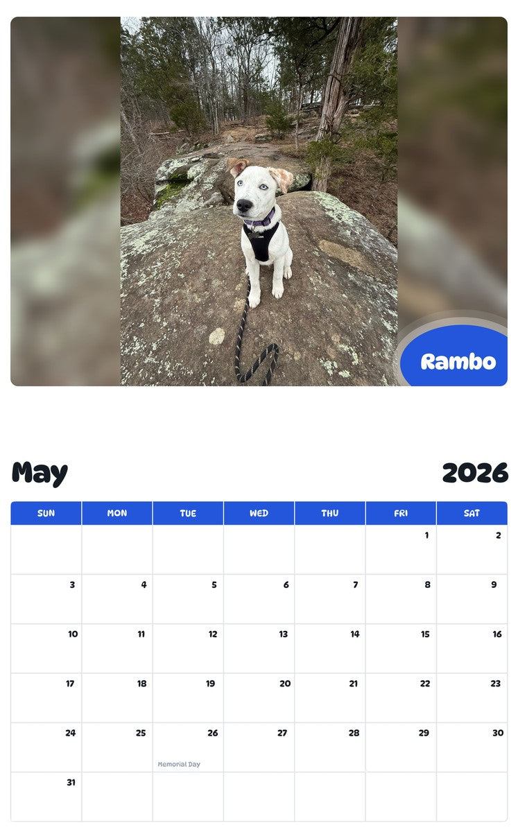2026 - 2027 Rambo - Pawidols Pet Calendar