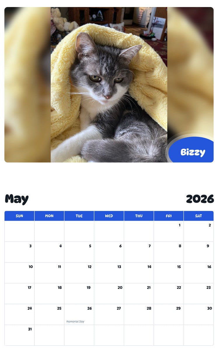 2026 - 2027 Bizzy - Pawidols Pet Calendar