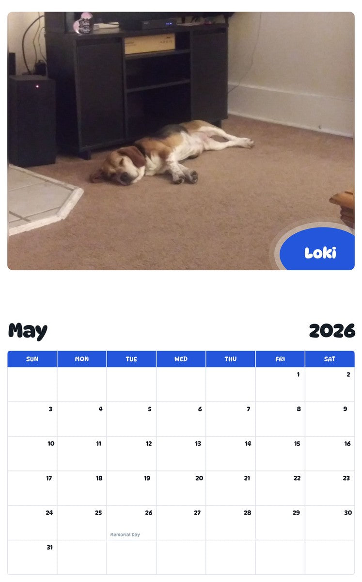 2026 - 2027 Loki - Pawidols Pet Calendar