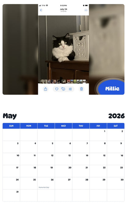 2026 - 2027 Millie - Pawidols Pet Calendar