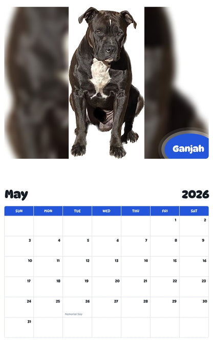 2026 - 2027 Ganjah - Pawidols Pet Calendar