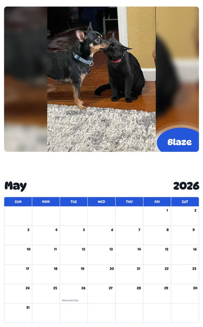 2026 - 2027 Blaze - Pawidols Pet Calendar