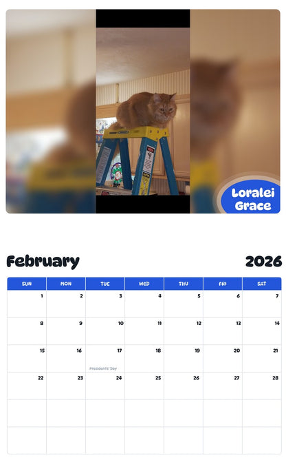 October 2025 - September 2026 Loralei Grace - Pawidols Pet Calendar