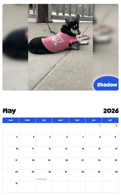 2026 - 2027 Shadow - Pawidols Pet Calendar