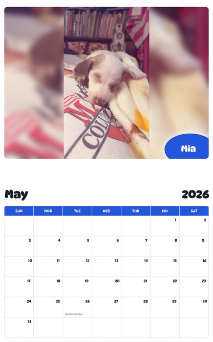 2026 - 2027 Mia - Pawidols Pet Calendar