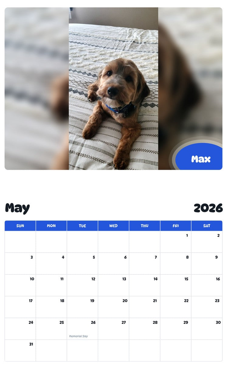 2026 - 2027 Max - Pawidols Pet Calendar