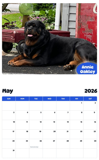 2026 - 2027 Annie Oakley - Pawidols Pet Calendar
