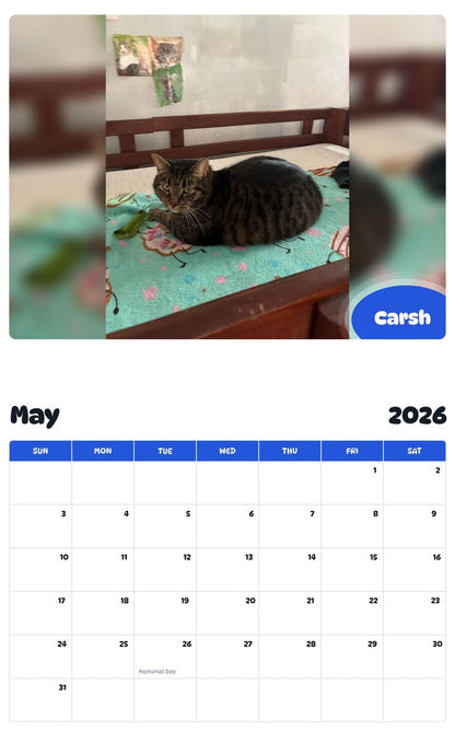 2026 - 2027 Carsh - Pawidols Pet Calendar