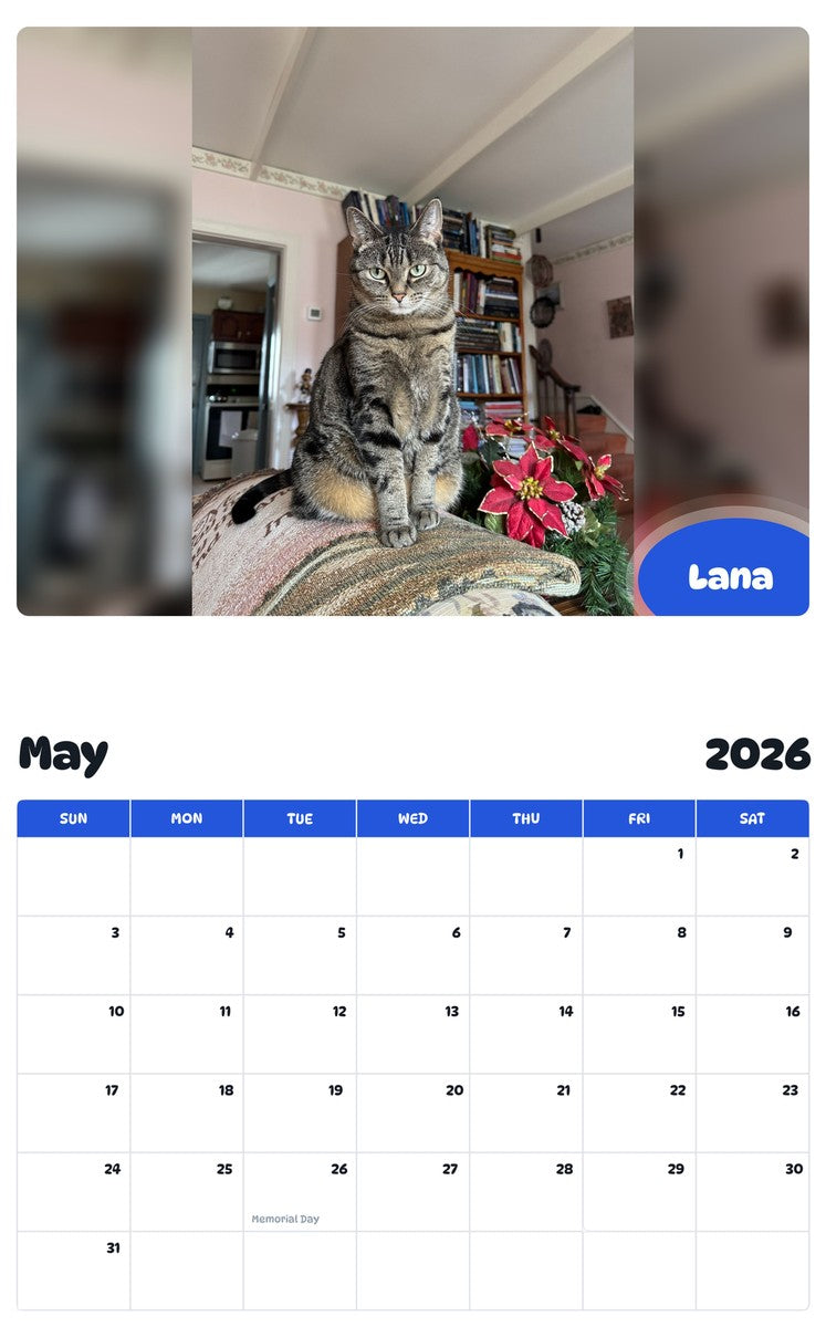 2026 - 2027 Lana - Pawidols Pet Calendar