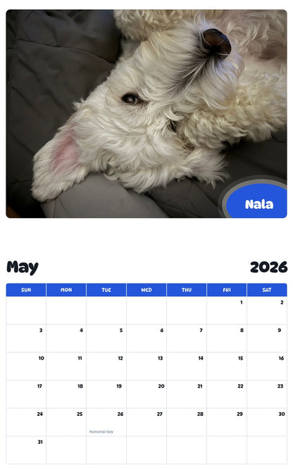 2026 - 2027 Nala - Pawidols Pet Calendar