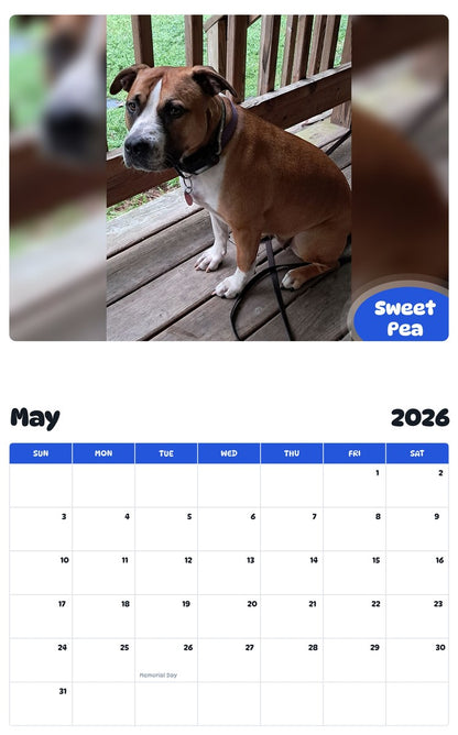 2026 - 2027 Sweet Pea - Pawidols Pet Calendar