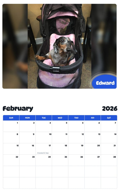 November 2025 - October 2026 Edward - Pawidols Pet Calendar