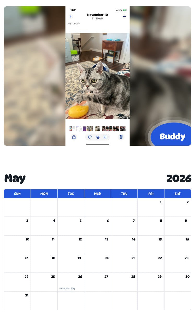 2026 - 2027 Buddy - Pawidols Pet Calendar