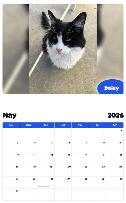 2026 - 2027 Daisy - Pawidols Pet Calendar
